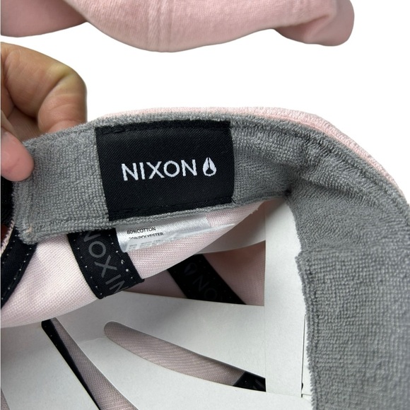 NWT Nixon Mikey Terrycloth Strapback Hat Pastel Pink Unisex Adjustable Cap - Picture 5 of 8